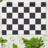 Schach-Quadrat-Muster - schwarz + Ihr Hintergrund Handtuch (Gefaltet)