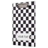 Schach-Quadrat-Muster - schwarz + Ihr Hintergrund Klemmbrett (Links)