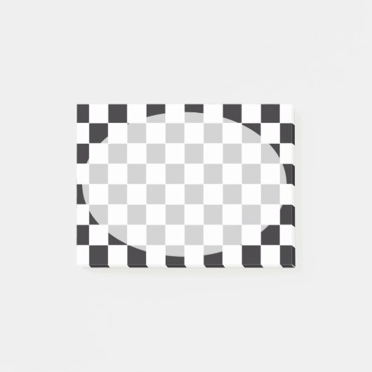 Schach-Quadrat-Muster - schwarz + Ihr Hintergrund Post-it Klebezettel (Vorderseite)
