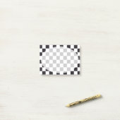 Schach-Quadrat-Muster - schwarz + Ihr Hintergrund Post-it Klebezettel (Auf Schreibtisch)