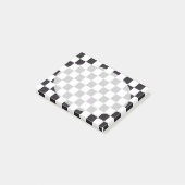 Schach-Quadrat-Muster - schwarz + Ihr Hintergrund Post-it Klebezettel (angewinkelt)