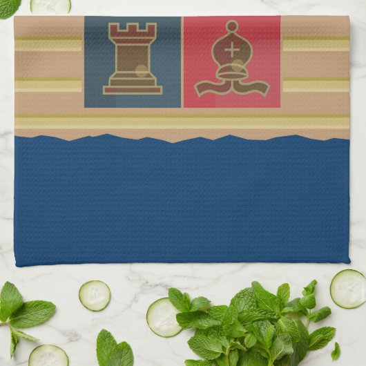 Schach-Quadrate Geschirrtuch (Gefaltet)