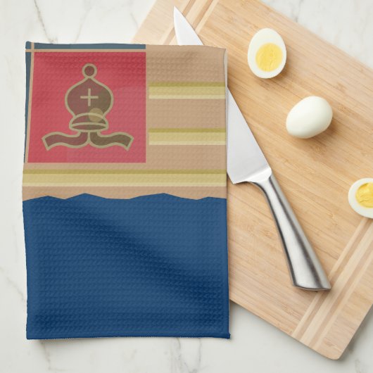 Schach-Quadrate Geschirrtuch (Viertel Falte)