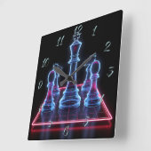 Schach Quadratische Wanduhr (Winkel)