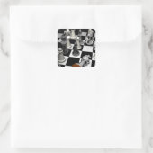 Schach Quadratischer Aufkleber (Tasche)