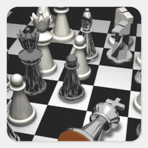Schach Quadratischer Aufkleber
