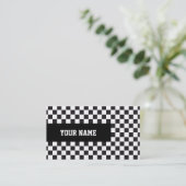 Schach-quadratisches Muster - Schwarzes + Ihr Visitenkarte (Stehend Vorderseite)
