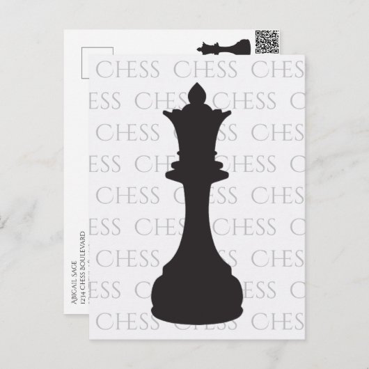 Schach Queen Classic Piece Modern Postkarte (Vorne/Hinten)