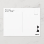 Schach Queen Classic Piece Modern Postkarte (Rückseite)