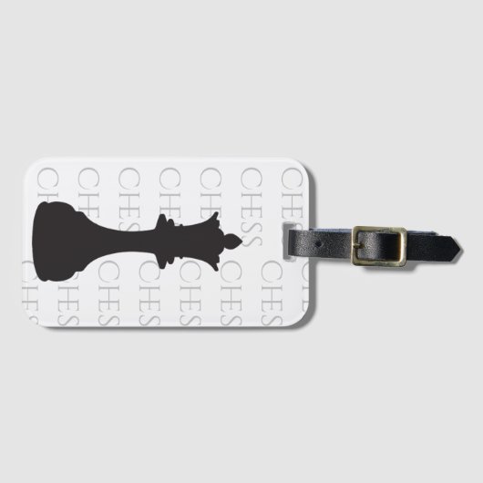 Schach Queen Classic Piece Modernes Schwarz, Weiß Gepäckanhänger (Vorderseite (Horizontal))