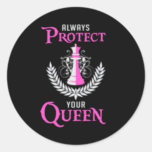 Schach-Queen Schach-Mainboard Game Geschenk Runder Aufkleber