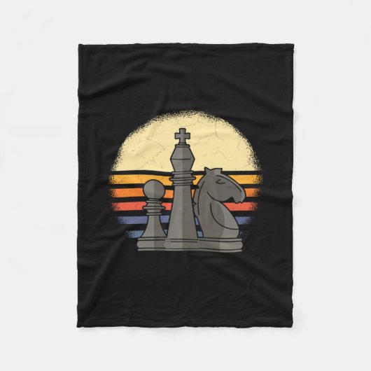 Schach Retro Fleecedecke (Vorderseite)