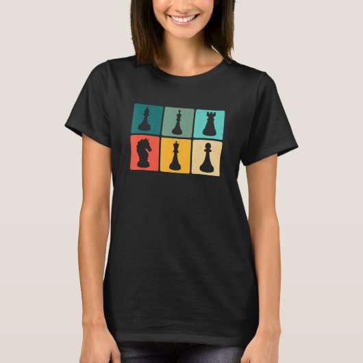 Schach Retro Graphic Chess Player Checkmate Board T-Shirt (Vorderseite)