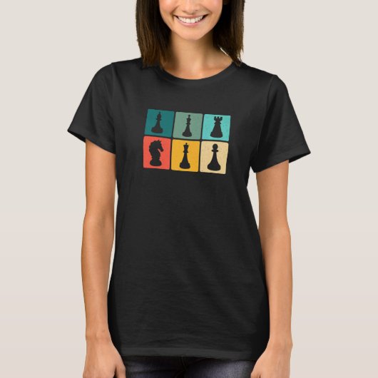 Schach Retro Graphic Chess Player Checkmate Board T-Shirt (Vorderseite)
