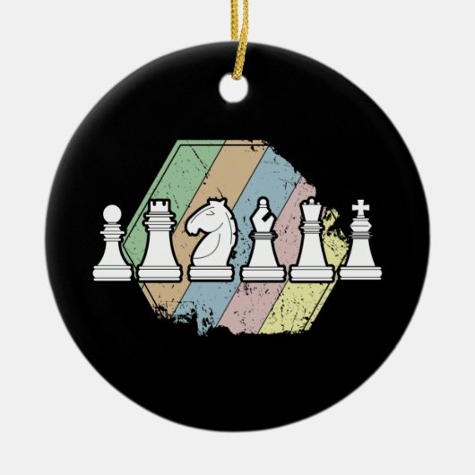 Schach Retro Keramik Ornament (Vorne)