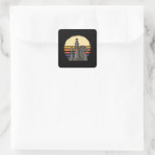 Schach Retro Quadratischer Aufkleber (Tasche)