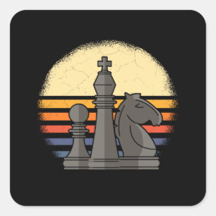 Schach Retro Quadratischer Aufkleber