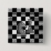 Schach Ritter und Königin - Zen Kunst Button (Vorderseite)