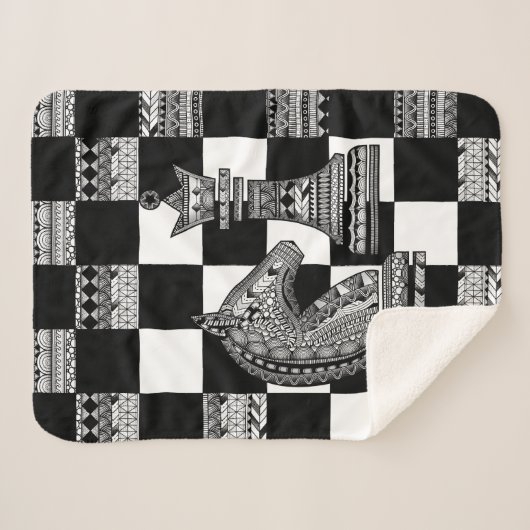 Schach Ritter und Königin - Zen Kunst Sherpadecke (Vorderseite (Horizontal))