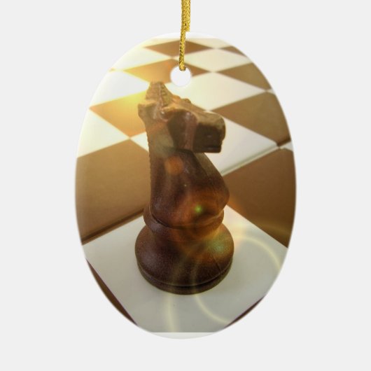 Schach-Ritter-Verzierung Keramikornament (Vorne)