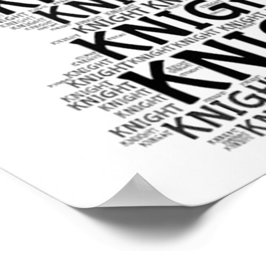Schach-Ritter-Word-Bild Poster (Ecke)