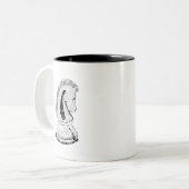 Schach - Ritter Zweifarbige Tasse (Vorderseite Links)