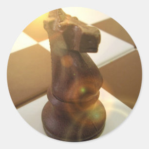 Schach-Rittersticker Runder Aufkleber