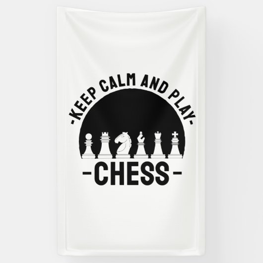 Schach - Ruhe Behalten und Schach spielen Banner (Vertikal)
