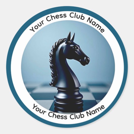 Schach Runder Aufkleber (Vorderseite)