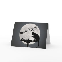 Schach Santa Vollmond Katze und Mausspiel Weihnach