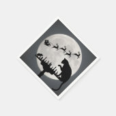 Schach Santa Vollmond Katze und Mausspiel Weihnach Serviette (Ecke)
