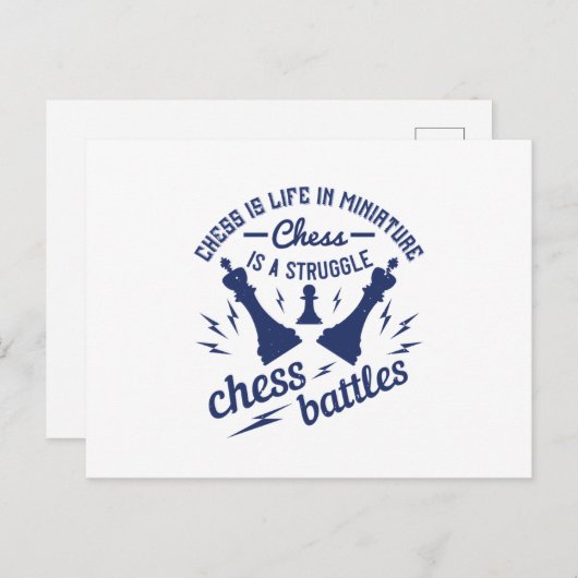 Schach - Schach ist das Leben im Miniaturformat Postkarte (Vorne/Hinten)