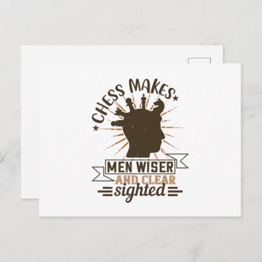 Schach - Schach macht Männer weiser Postkarte (Vorne/Hinten)