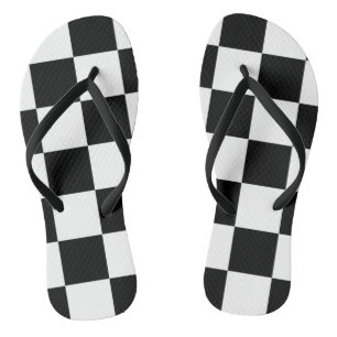 Schach ~ Schachbrett ~ Quadrat-Entwurfs-Schwarzes Badesandalen