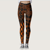 Schach-Schachbretter dominieren Druck Leggings (Vorderseite)