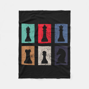 Schach Schachfiguren  Fleecedecke