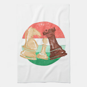 Schach - Schachfiguren Geschenk für Schachspieler Geschirrtuch