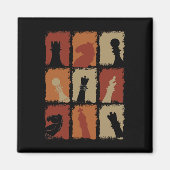Schach - Schachfiguren Retro Magnet (Vorne)