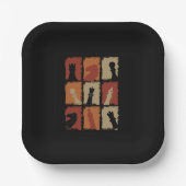 Schach - Schachfiguren Retro Pappteller (Vorderseite)
