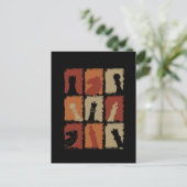 Schach - Schachfiguren Retro Postkarte (Stehend Vorderseite)