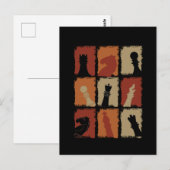 Schach - Schachfiguren Retro Postkarte (Vorne/Hinten)