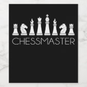 Schach - Schachmeister Weinetikett (Einzelnes Label)