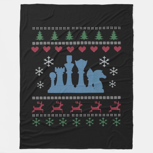 Schach - Schachpartituren Ugg Weihnachten Fleecedecke (Vorderseite)