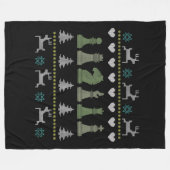 Schach - Schachpartituren Ugg Weihnachten Fleecedecke (Vorderseite (Horizontal))