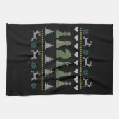 Schach - Schachpartituren Ugg Weihnachten Geschirrtuch (Horizontal)