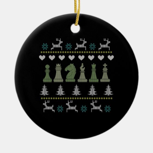 Schach - Schachpartituren Ugg Weihnachten Keramik Ornament (Vorne)