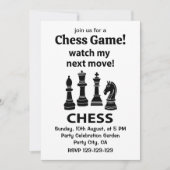 Schach schaut auf meinen nächsten Schachzug Einladung (Vorderseite)