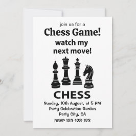 Schach schaut auf meinen nächsten Schachzug Einladung
