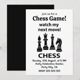 Schach schaut auf meinen nächsten Schachzug Einladung