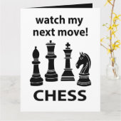 Schach schaut auf meinen nächsten Schachzug Karte (Gelbe Blume)